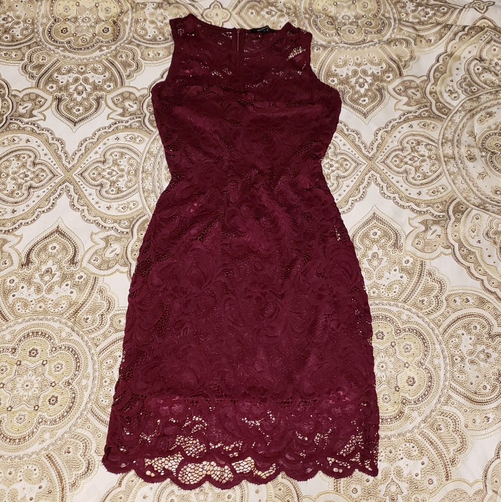 Burgundy Lace Dress